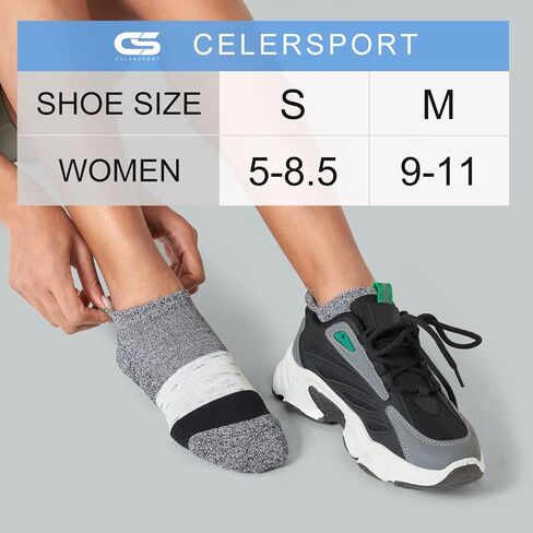 مجموعة من 6 جوارب نسائية للجري حتى الكاحل من CelerSport، جوارب رياضية رياضية منخفضة القطع in Kuwait
