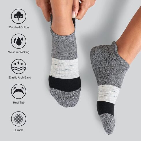 مجموعة من 6 جوارب نسائية للجري حتى الكاحل من CelerSport، جوارب رياضية رياضية منخفضة القطع in Kuwait