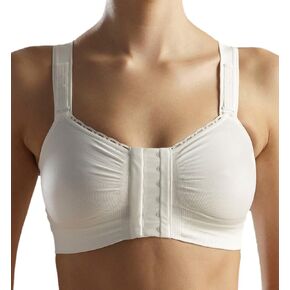 CAREFIX Alice Post-Surgery Bra Compression Front Closure w/Adjustable Straps for Breast Reductions, Augmentation, Mastectomy, Post Op Recovery, Skin-Friendly (XLarge Tan) #3291