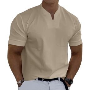 Men Gentlemans Business T Shirt Short Sleeve Fitness Muscle T Shirt V Neck Gym Tee Fashion Workout Casual Shirts