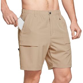BALEAF Men's 7" Casual Shorts for Summer Elastic Waist Quick Dry Lightweight Short with Cargo Hiking Fishing in Kuwait