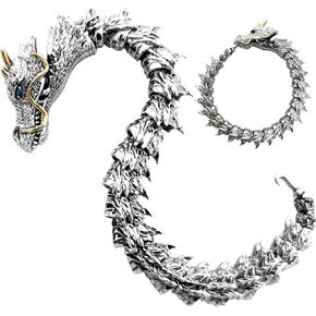 TERYSSAI Retro Dragon Bracelets for Men, Metal Style Totem Dragon Link Chain Adjustable Punk Hip Hop Dragon Men's Accessories in Kuwait
