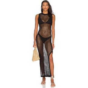 NFASHIONSO Womens Crochet Beach Wear Cover up Swimwear Bikini Long Maxi Beach Dress