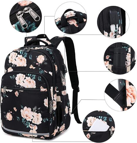 Bluboon Backpack for Women 15.6 Inch Laptop Bookbag College School Backpack Girls Schoolbag Compartment Daypack for Business in Kuwait