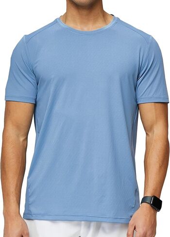 تي شيرت رجالي للتمارين الرياضية والجري بأكمام قصيرة ماص للرطوبة وسريع الجفاف in Kuwait