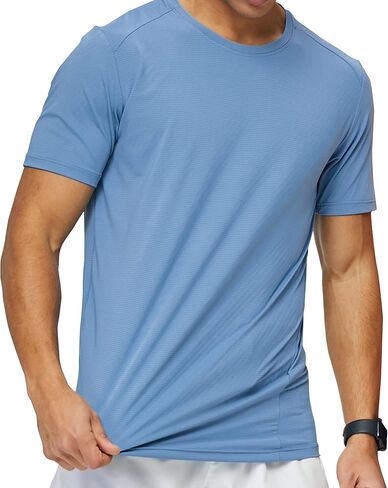 تي شيرت رجالي للتمارين الرياضية والجري بأكمام قصيرة ماص للرطوبة وسريع الجفاف in Kuwait