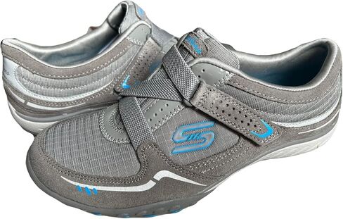 Skechers Women's Relaxed Fit Breathe-Easy-Secret Crush Sneakers, Gray, 6.5 in Saudi Arabia