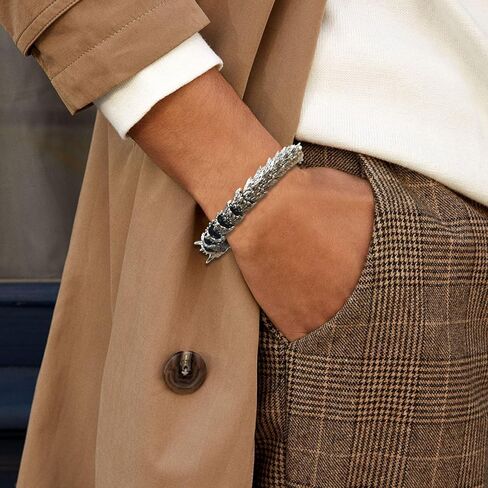 TERYSSAI Retro Dragon Bracelets for Men, Metal Style Totem Dragon Link Chain Adjustable Punk Hip Hop Dragon Men's Accessories in Kuwait