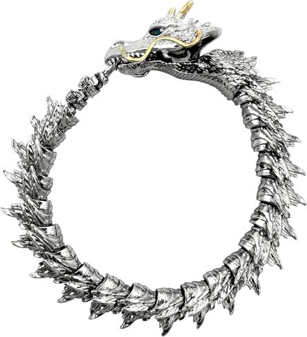 TERYSSAI Retro Dragon Bracelets for Men, Metal Style Totem Dragon Link Chain Adjustable Punk Hip Hop Dragon Men's Accessories in Kuwait