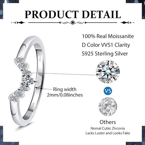 GEMQUEEN مويسانيتي خواتم الزفاف الفرقة للنساء الاسترليني الفضة مطابقة الدائري 0.19ct جولة رائعة قطع D اللون VVS1 مختبر الوضوح خلق الماس خواتم الخلود الكمثرى وعلى شكل دائري مويسانيتي خواتم الخطبة تكويم لها in Kuwait