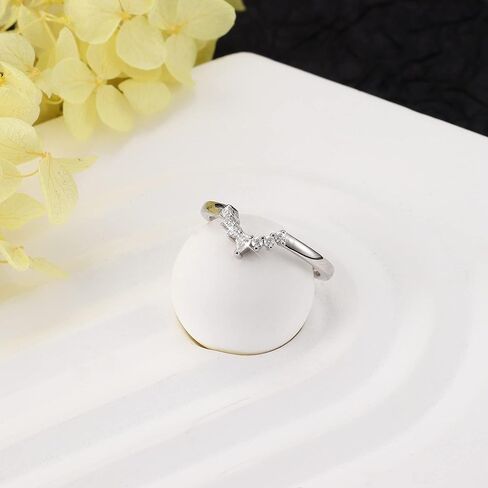 GEMQUEEN مويسانيتي خواتم الزفاف الفرقة للنساء الاسترليني الفضة مطابقة الدائري 0.19ct جولة رائعة قطع D اللون VVS1 مختبر الوضوح خلق الماس خواتم الخلود الكمثرى وعلى شكل دائري مويسانيتي خواتم الخطبة تكويم لها in Kuwait