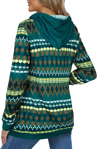 Miusey Womens Hooded Shirts Long Sleeve V Neck Tunic Hoodie Lightweight Sweatshirts with Kangaroo Pocket in Kuwait
