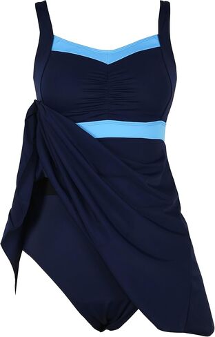Septangle Vintage One Piece Swimdress Slimming Tummy Control Shaping Swimsuit Bathing Suit in Kuwait