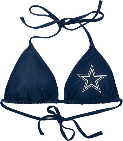 FOCO Women's Standard NFL Team Ladies Bathing Swim Wear Suit, Solid Logo-Bikini Top, Small in Saudi Arabia