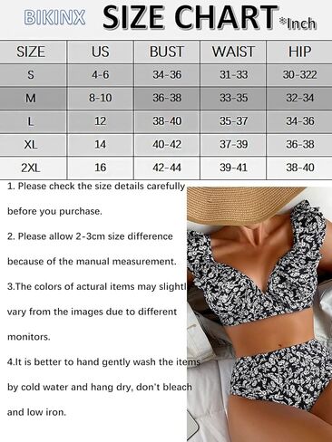 طقم بيكيني مكشكش من BIKINX للنساء لباس سباحة عالي الخصر مكون من قطعتين للتحكم في البطن in Kuwait