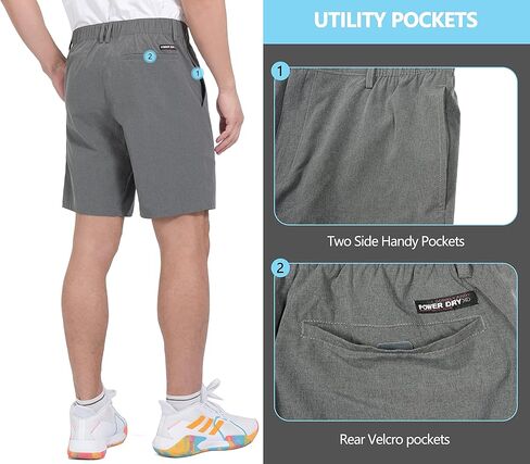 Little Donkey Andy Men's Bermuda 9 Inch Lightweight Quick Dry Stretch Shorts Golf Hiking Travel in Kuwait