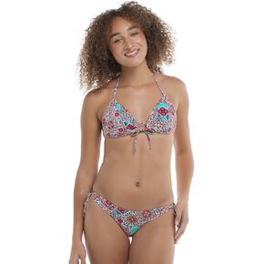 EIDON Women's Summer Molded Cup Push Up Triangle Bikini Top Swimsuit