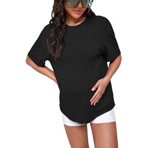 Verdusa Women's Maternity Drop Shoulder Short Sleeve Loose T Shirt Top in Saudi Arabia