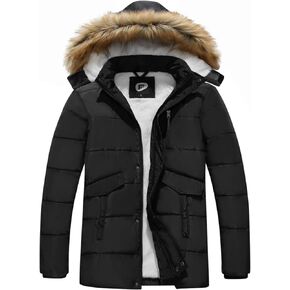 FARVALUE Men's Winter Warm Coats Parka Jacket Waterproof Thicken Jackets With Removable Hood