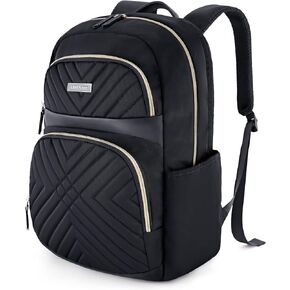 LIGHT FLIGHT Laptop Backpack for Women, Work Backpack Fits 15.6 Inch Computer Bookbags Back Pack with Charging Port Hole for Travel Work Business Hiking College, Black in Kuwait