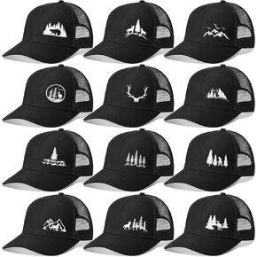 Hercicy 12 Pcs Trucker Hats Mesh Baseball Caps Adjustable Men Women, Black in Saudi Arabia
