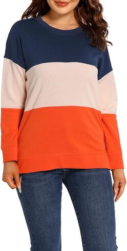 قمصان Underkingo النسائية الكاجوال بأكمام طويلة وبلوزات ذات رقبة مستديرة وألوان متعددة in Kuwait