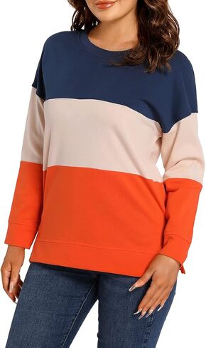 قمصان Underkingo النسائية الكاجوال بأكمام طويلة وبلوزات ذات رقبة مستديرة وألوان متعددة in Kuwait