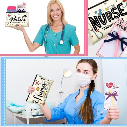 Jiuguva 36 Pcs Nursing Appreciation Gifts Nurses Week Gifts in Bulk Nurse Kit Christmas Gifts for Nurses Notepad for Nurses Socks Nursing Makeup Bags Nursing for Holiday in Saudi Arabia