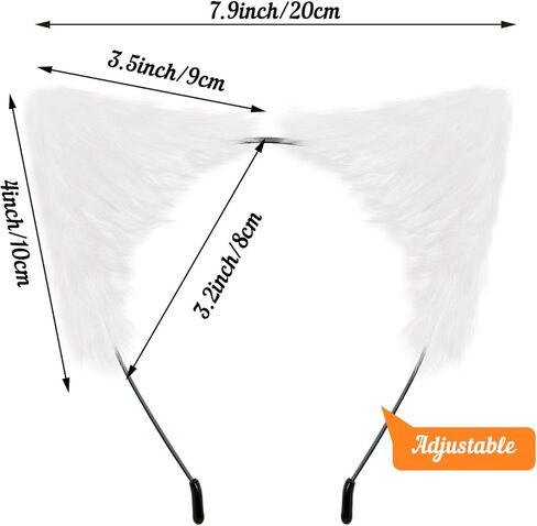 HONGTEYA القط الذئب الثعلب آذان الكلب عقال اليدوية هالوين زي تأثيري الحيوان فروي آذان القوطي اكسسوارات للنساء in Kuwait