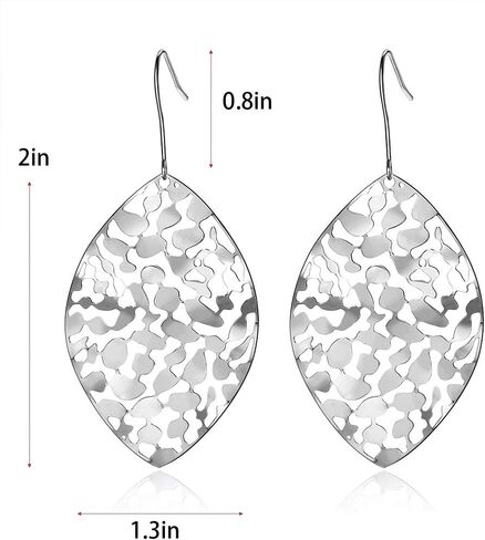 Cyan Birdee Leaf Dangle Earrings for Women Gold-plated Filigree Dropping Lightweight Fashion Jewelry, Mother's Day Gift in Kuwait