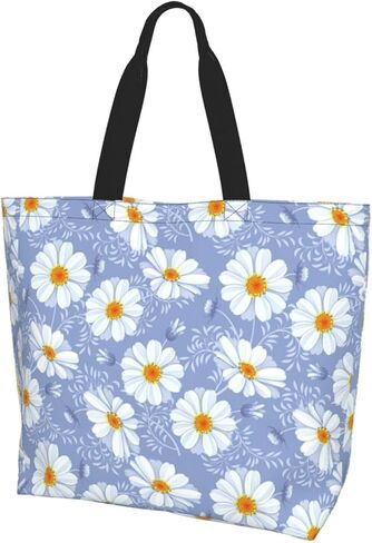 حقيبة حمل مطبوعة من BELSAV للنساء قابلة لإعادة الاستخدام وقابلة للطي وحقائب بقالة وحقيبة تسوق وحقائب شاطئ وحقيبة كتف للسفر in Kuwait