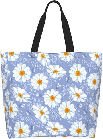 حقيبة حمل مطبوعة من BELSAV للنساء قابلة لإعادة الاستخدام وقابلة للطي وحقائب بقالة وحقيبة تسوق وحقائب شاطئ وحقيبة كتف للسفر in Kuwait