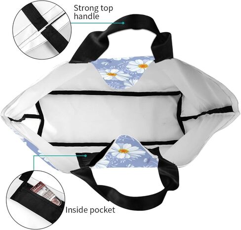 حقيبة حمل مطبوعة من BELSAV للنساء قابلة لإعادة الاستخدام وقابلة للطي وحقائب بقالة وحقيبة تسوق وحقائب شاطئ وحقيبة كتف للسفر in Kuwait