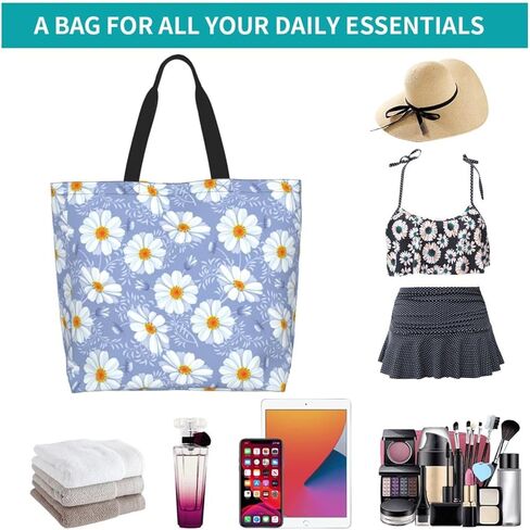 حقيبة حمل مطبوعة من BELSAV للنساء قابلة لإعادة الاستخدام وقابلة للطي وحقائب بقالة وحقيبة تسوق وحقائب شاطئ وحقيبة كتف للسفر in Kuwait