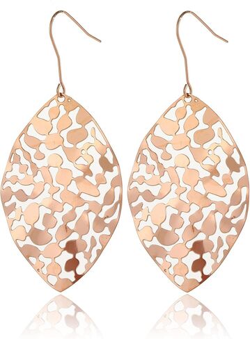 Cyan Birdee Leaf Dangle Earrings for Women Gold-plated Filigree Dropping Lightweight Fashion Jewelry, Mother's Day Gift in Kuwait