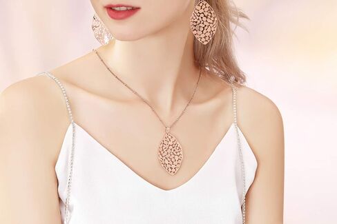 Cyan Birdee Leaf Dangle Earrings for Women Gold-plated Filigree Dropping Lightweight Fashion Jewelry, Mother's Day Gift in Kuwait