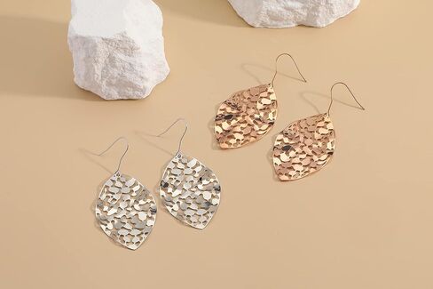 Cyan Birdee Leaf Dangle Earrings for Women Gold-plated Filigree Dropping Lightweight Fashion Jewelry, Mother's Day Gift in Kuwait