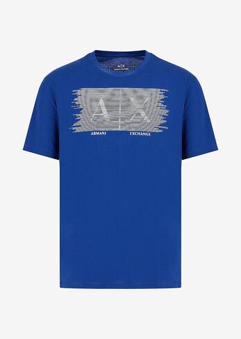 تي شيرت A|X ARMANI EXCHANGE للرجال ذو مقاس عادي بشعار Ax Lines Box in Saudi Arabia