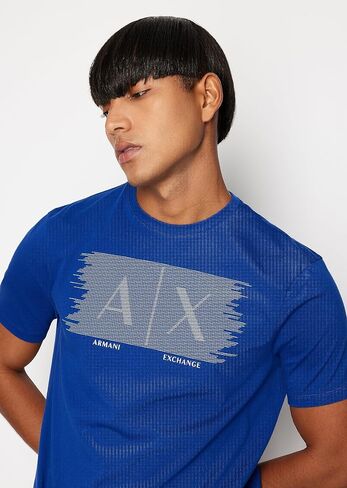 تي شيرت A|X ARMANI EXCHANGE للرجال ذو مقاس عادي بشعار Ax Lines Box in Saudi Arabia