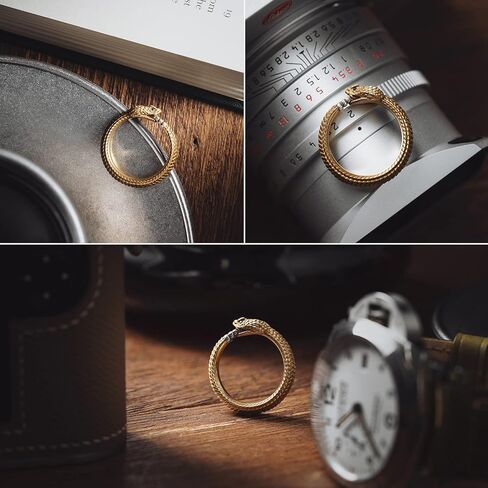 كوبرتيست دبليو يو خاتم نحاسي بتصميم ثعبان من اوروبوروس، مجوهرات جمالية هدية للرجال والنساء in Kuwait