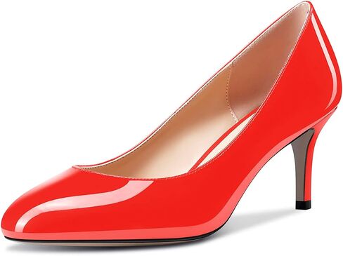 Aachcol Women Round Toe Pumps Stiletto Mid Heel Slip-on Dress Shoes Office 2.5 Inch in Kuwait