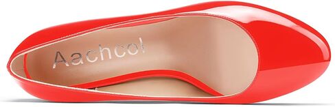 Aachcol Women Round Toe Pumps Stiletto Mid Heel Slip-on Dress Shoes Office 2.5 Inch in Kuwait