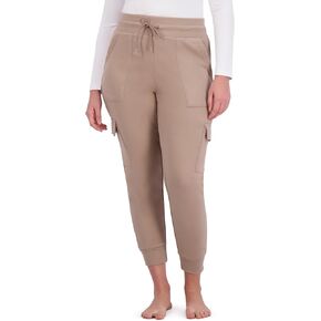 BEARPAW Women's Micro Fleece Drawstring Athletic Jogger Sweatpants with Pockets