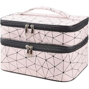 MKPCW makeup bag Double-layer cosmetic bag with brush bag and divider in Saudi Arabia
