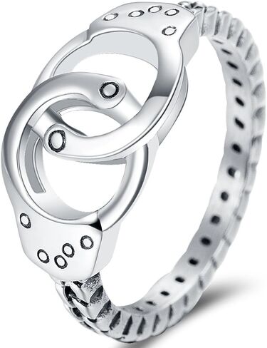 Jude Jewelers Stainless Steel Handcuff Infinity Promise Ring Wedding Engagement Statement Propose in Saudi Arabia