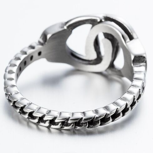 Jude Jewelers Stainless Steel Handcuff Infinity Promise Ring Wedding Engagement Statement Propose in Saudi Arabia