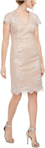 Calvin Klein Women's V-Neck Cocktail Dress with Scalloped Hem in Saudi Arabia