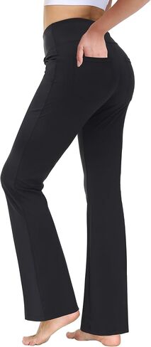 nuveti 29"/31"/33"/35"/37'' High Waist Workout Bootleg Yoga Pants Tummy Control 4 Pocket Workout Yoga Pants Flare Leggings in Saudi Arabia