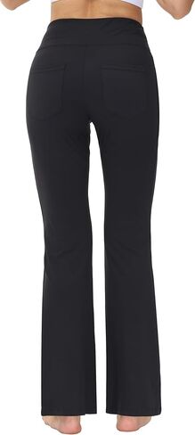 nuveti 29"/31"/33"/35"/37'' High Waist Workout Bootleg Yoga Pants Tummy Control 4 Pocket Workout Yoga Pants Flare Leggings in Saudi Arabia