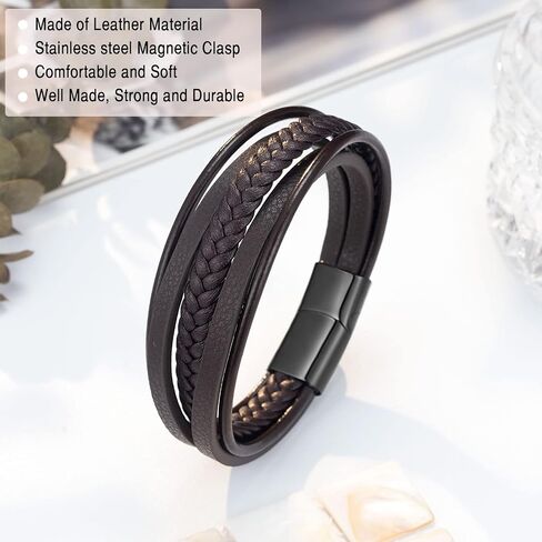 PINKDODO To My Dad Gifts, Leather Bracelet Father's Day Birthday Christmas Gifts for Father Dad Husband New Dad Daddy in Saudi Arabia